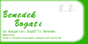 benedek bogati business card